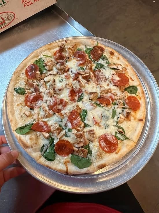 Chicken Alfredo Pizza.